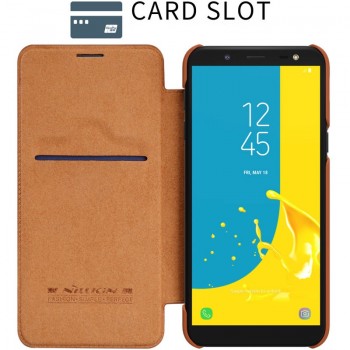 Odinis atverčiamas dėklas rudas qin (GALAXY J6 2018) Odinis atverčiamas dėklas rudas qin (GALAXY J6 2018)
